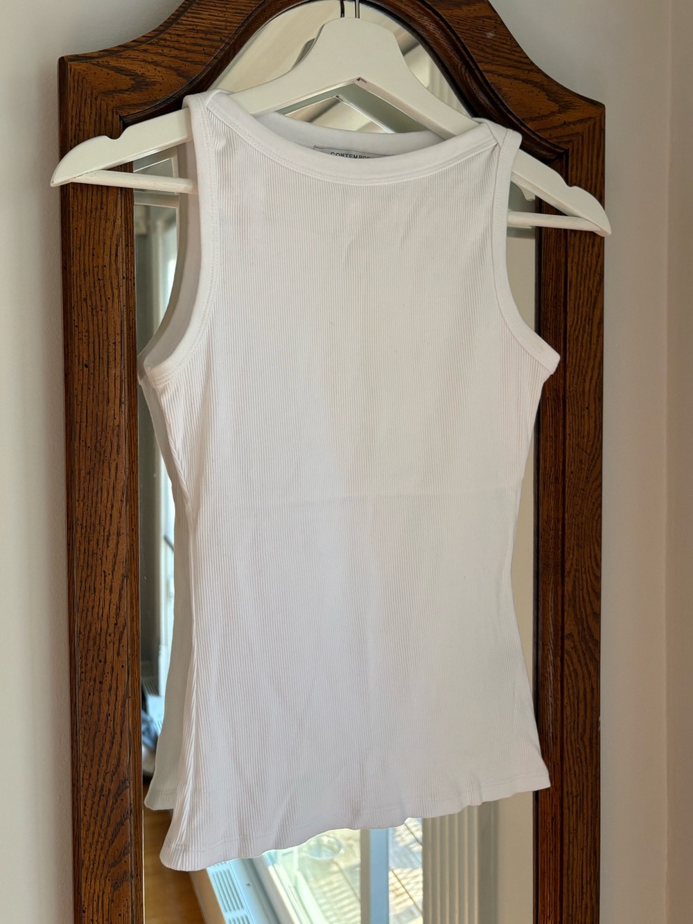 Simon’s White Cotton Ribbed Tank Top